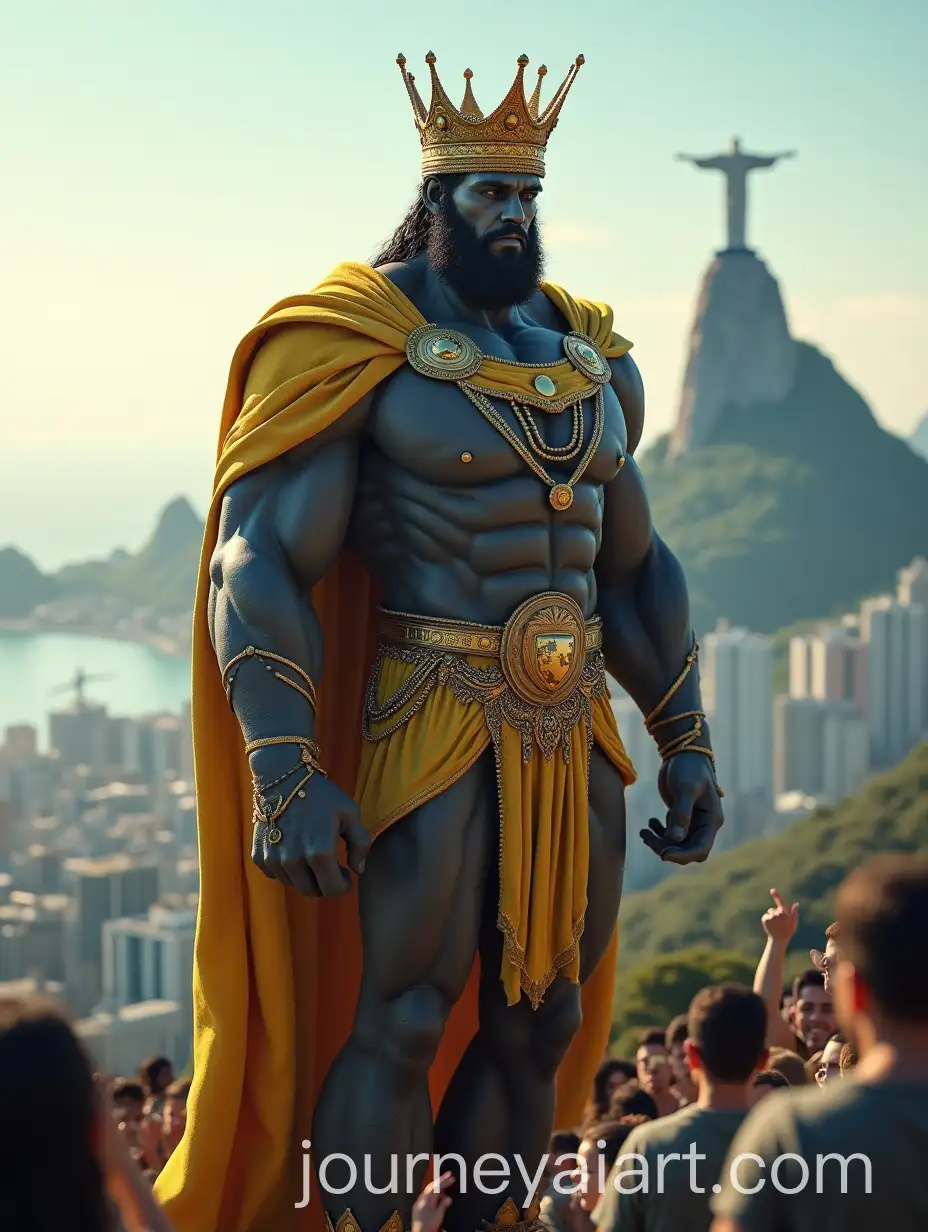 Majestic-Giant-Humanoid-King-with-Lion-Head-in-Rio-de-Janeiro