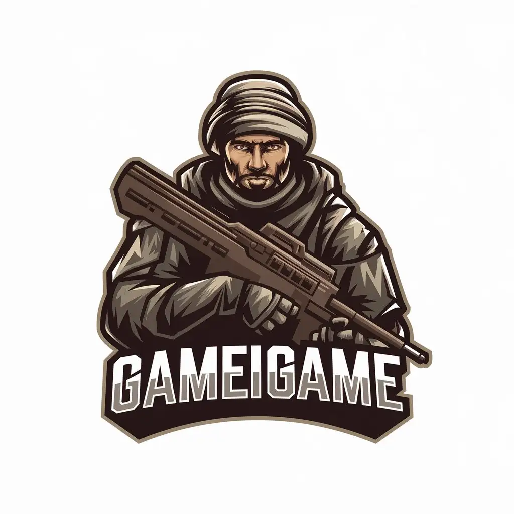 LOGO-Design-For-Gameigame-Iranian-Soldier-in-Vector-Style-for-Entertainment-Industry