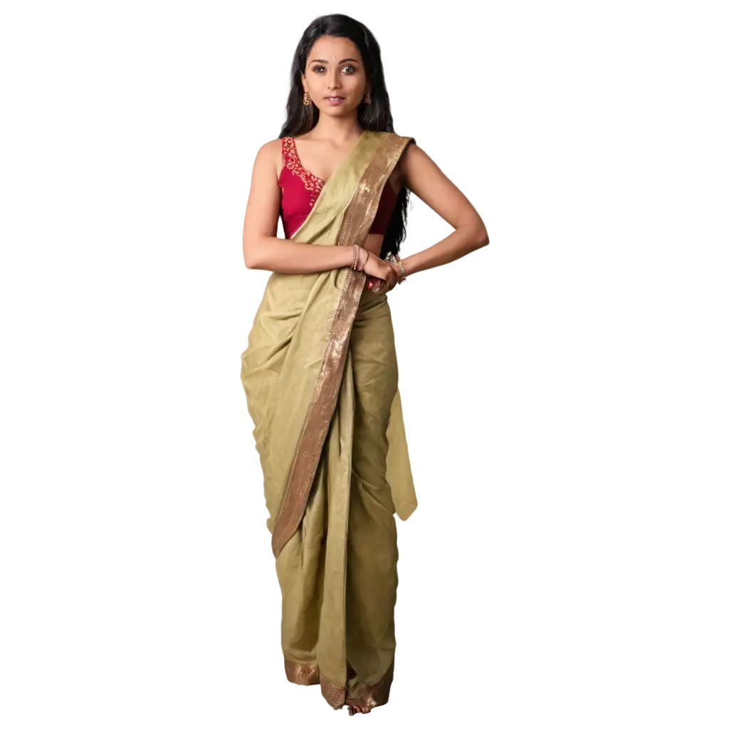 Desi-Girl-in-Saree-PNG-Full-Body-HighQuality-Transparent-Image-for-Versatile-Use