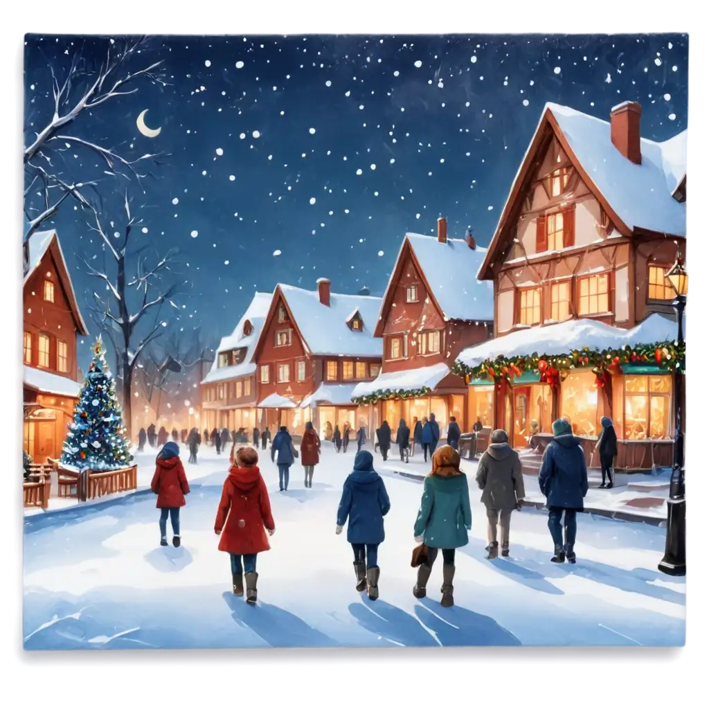 Enchanting-Snowy-Christmas-Village-PNG-Capture-the-Magic-of-Winter-Nights