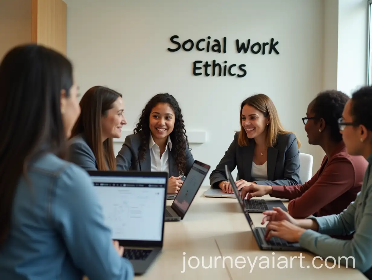 Diverse-Group-of-University-Girls-Studying-Social-Work-Ethics