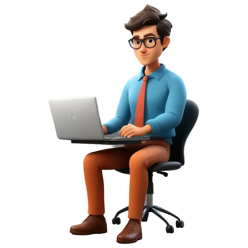 HighQuality-PNG-Image-of-Cartoon-Man-Working-on-Laptop-Enhance-Your-Visual-Content-with-Clarity-and-Detail