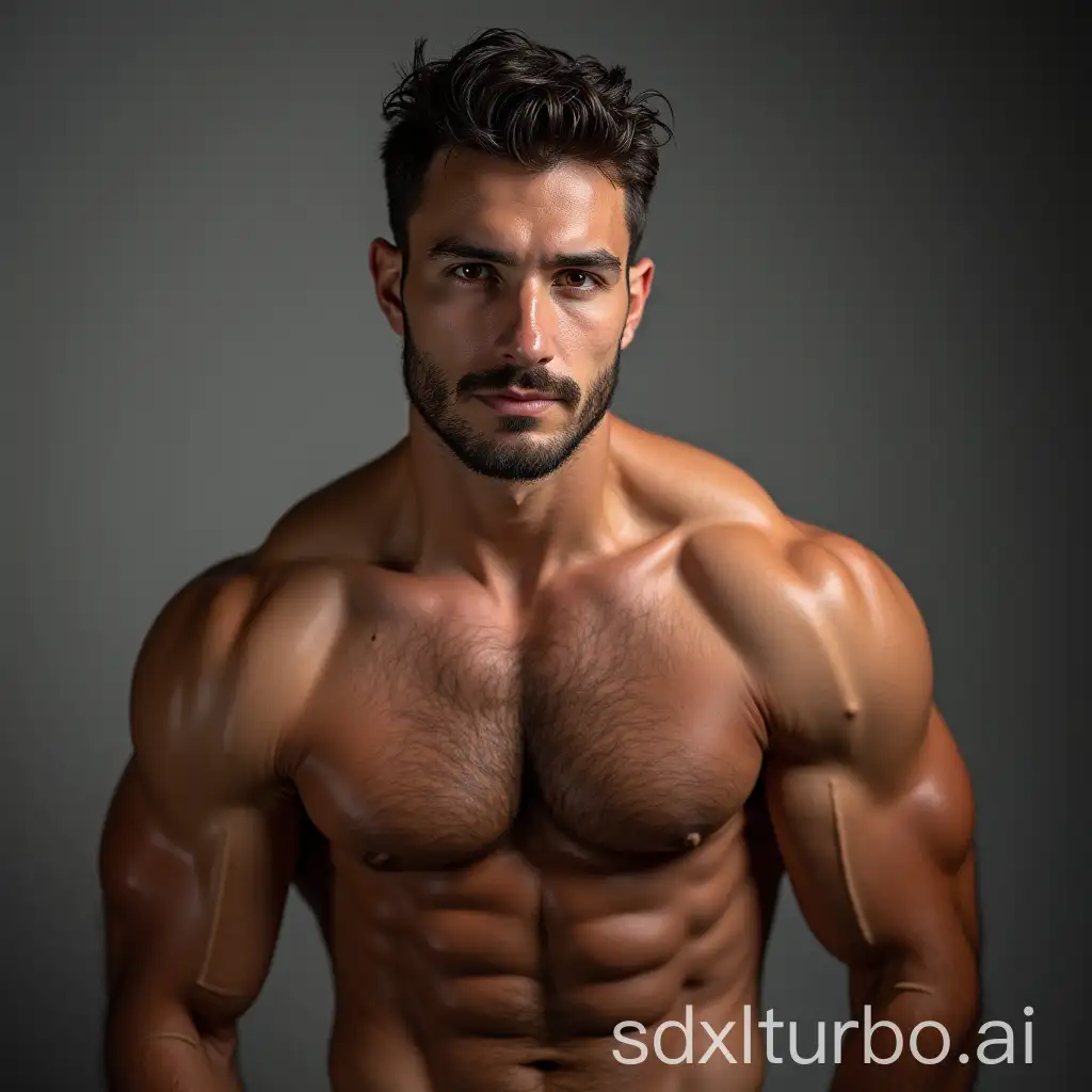 Muscular-Shirtless-Men-with-Handsome-Hairy-Features