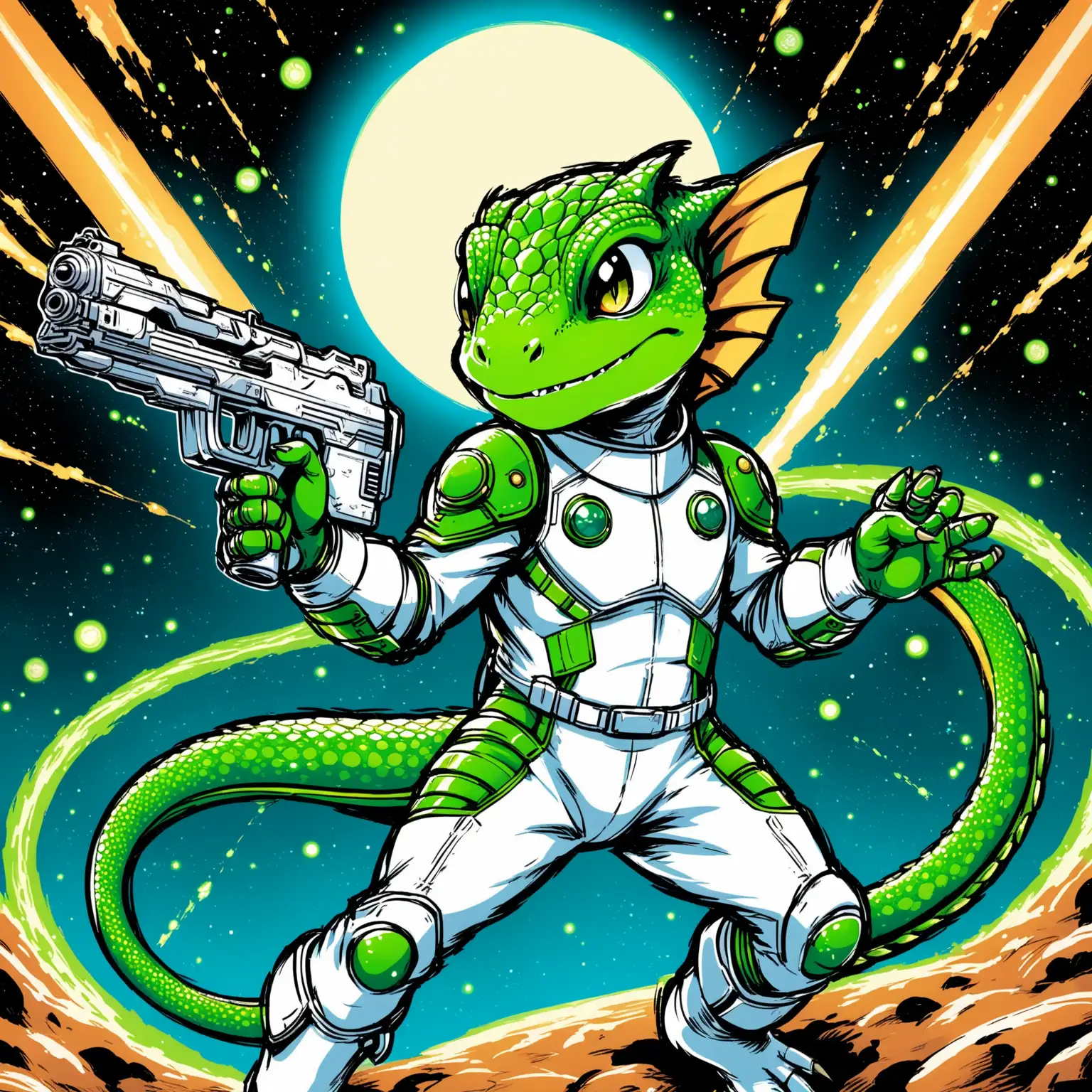 Green-Heroic-Lizard-in-SciFi-Space-Outfit-with-Pistols