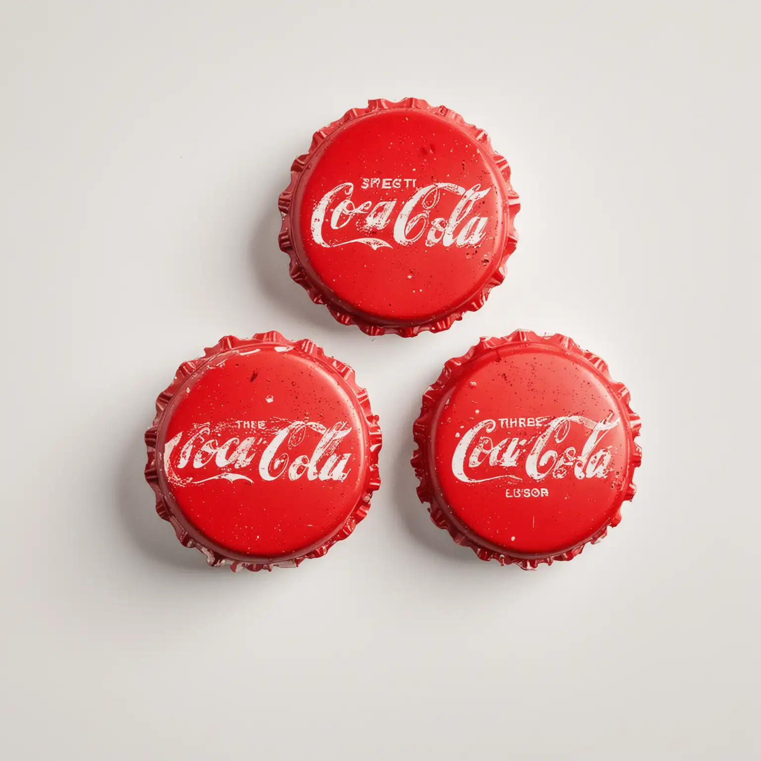 Top-View-of-Vibrant-Red-CocaCola-Bottle-Caps-Against-a-White-Background