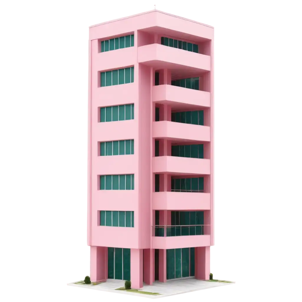 Light-Pink-3Floor-Building-PNG-Image-for-Versatile-Applications