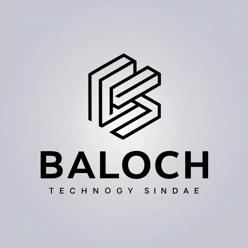 a vector logo design,with the text "Baloch", main symbol:2d random shape,Moderate,be used in Technology industry,clear background