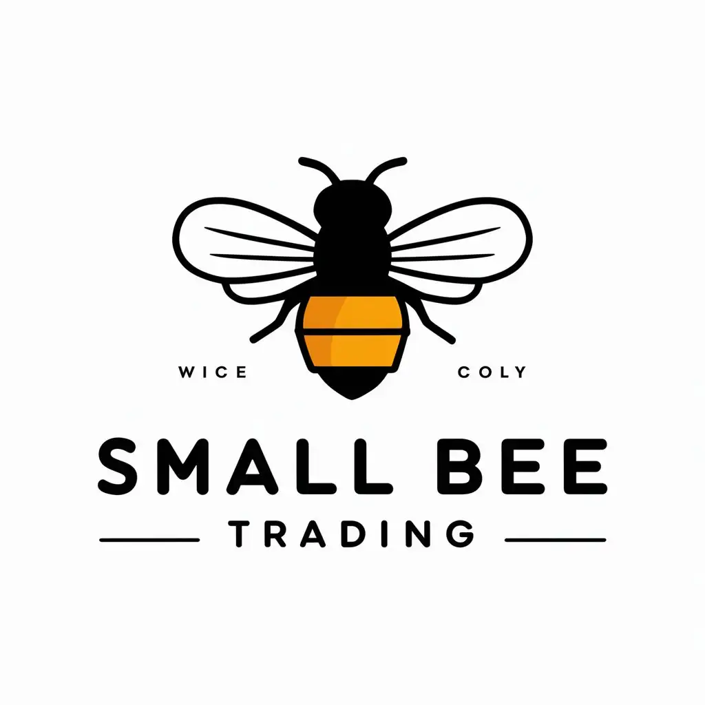 a vector logo design,with the text "small bee trading", main symbol:honey bee currency symbol,Moderate,be used in commerce industry,clear background