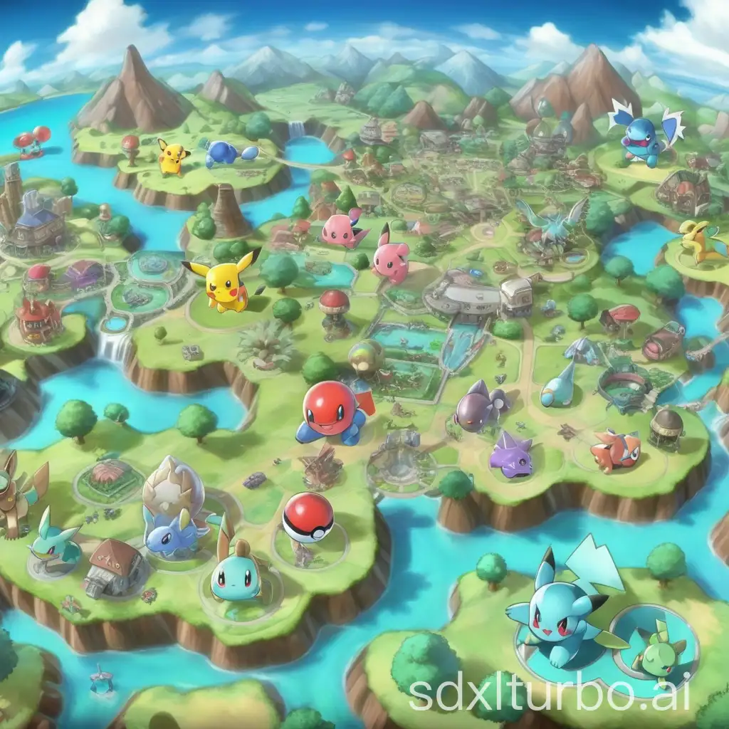 Pokemon region of Hudpe with a lot of custom pokemon