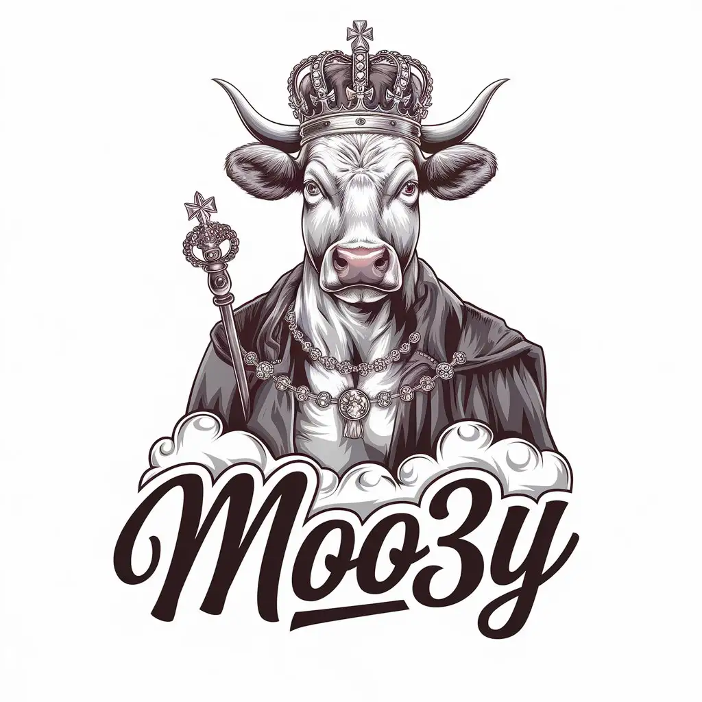 LOGO Design For MOO3Y Human King Cow Vector Logo Design