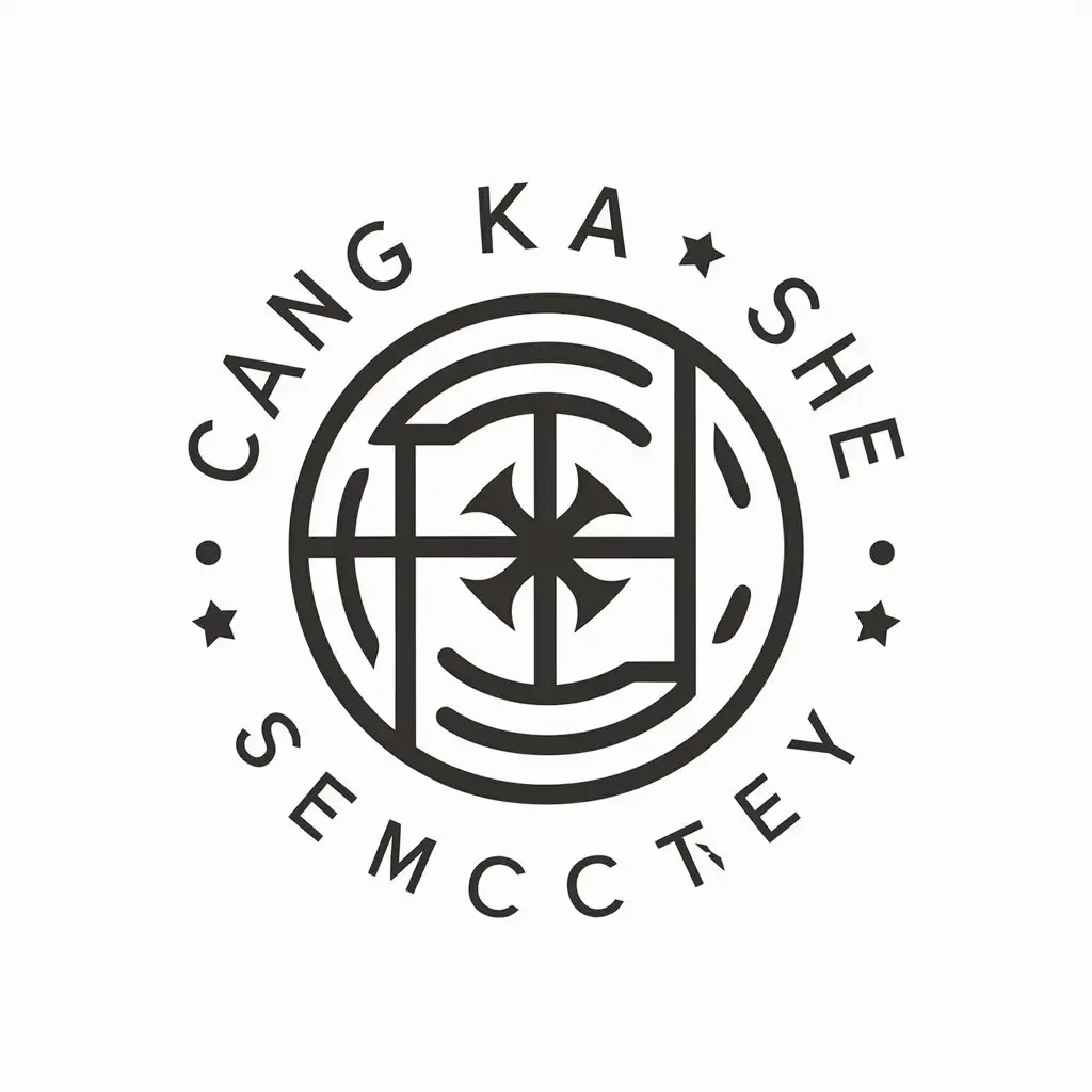 a vector logo design,with the text "Cang Ka She", main symbol:graphic,complex,be used in toys industry,clear background