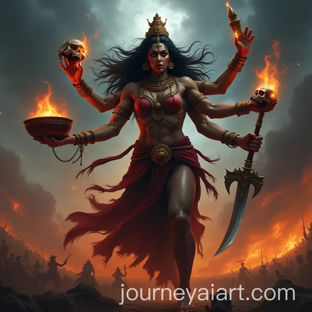 Angry-Indian-Goddess-Kali-in-Battle-with-Flames-and-Divine-Energy