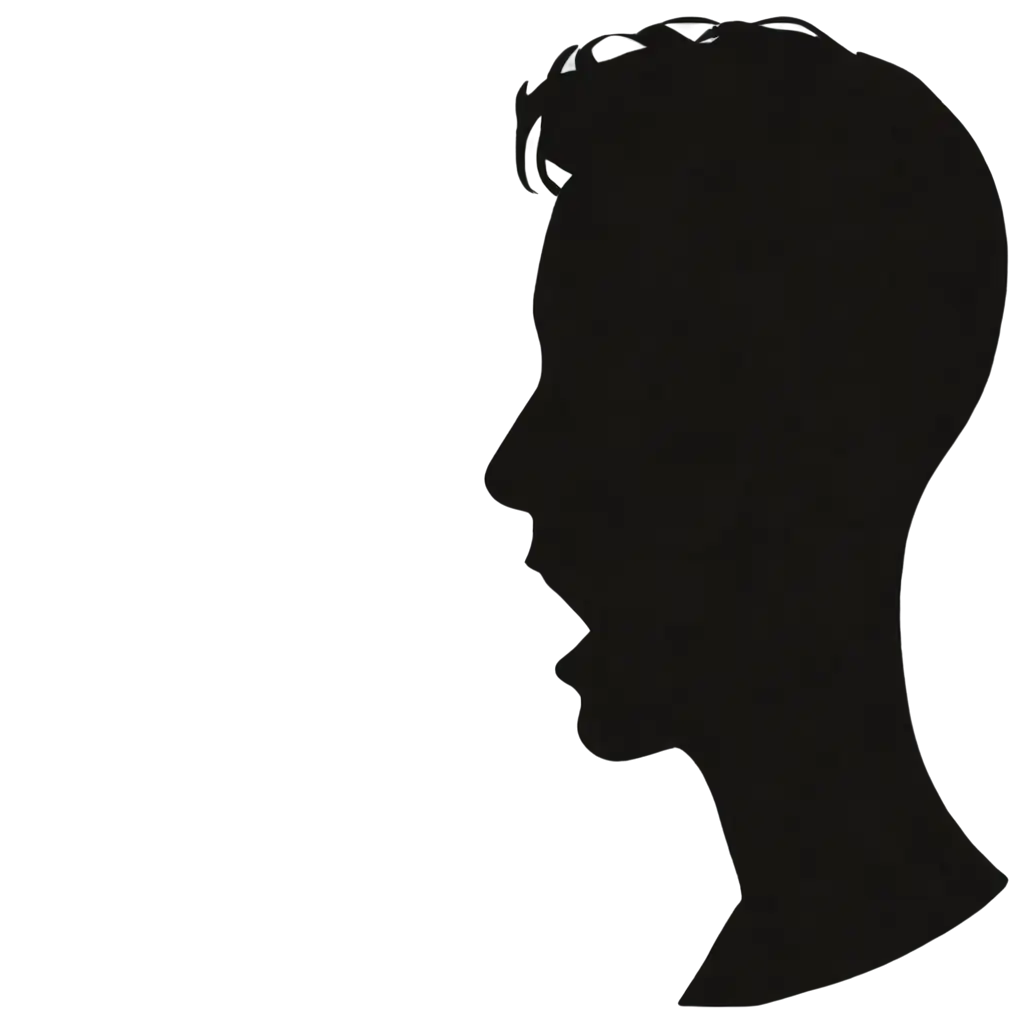 Black-Silhouette-of-a-Head-with-Mouth-Wide-Open-HighQuality-PNG-Image-for-Versatile-Applications