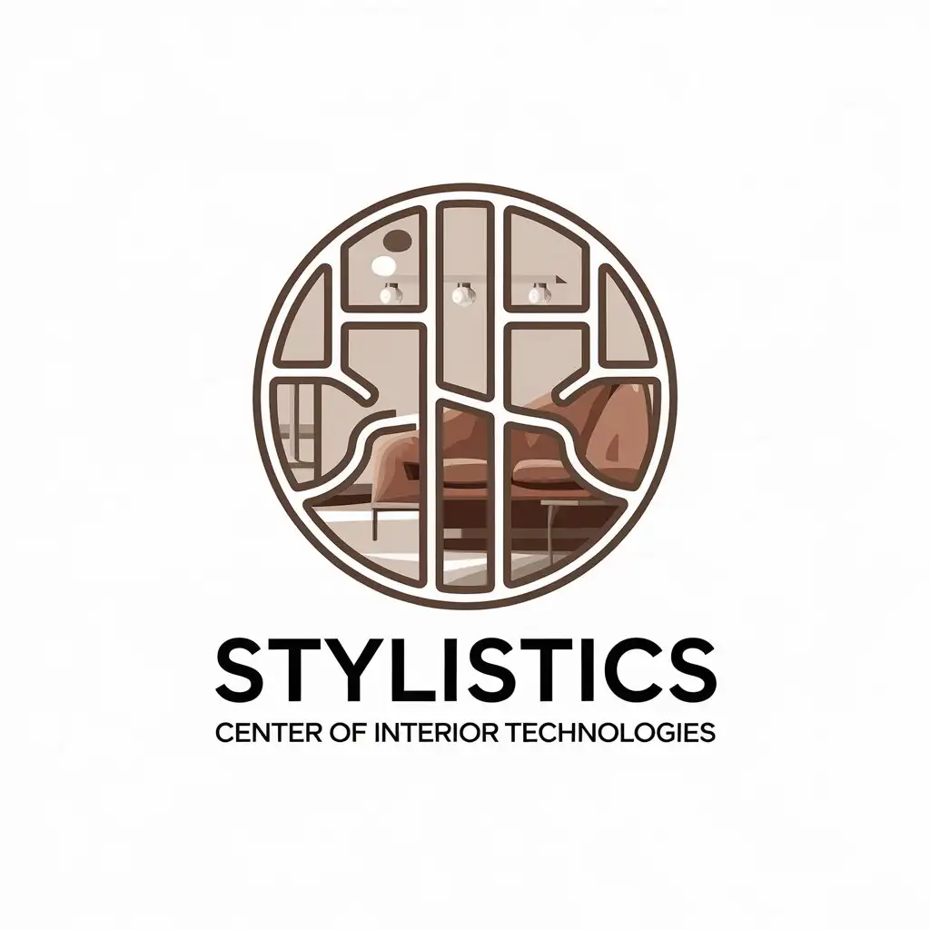 a vector logo design,with the text "Stylistics.   Center of Interior Technologies", main symbol:Interior,Moderate,be used in Others industry,clear background