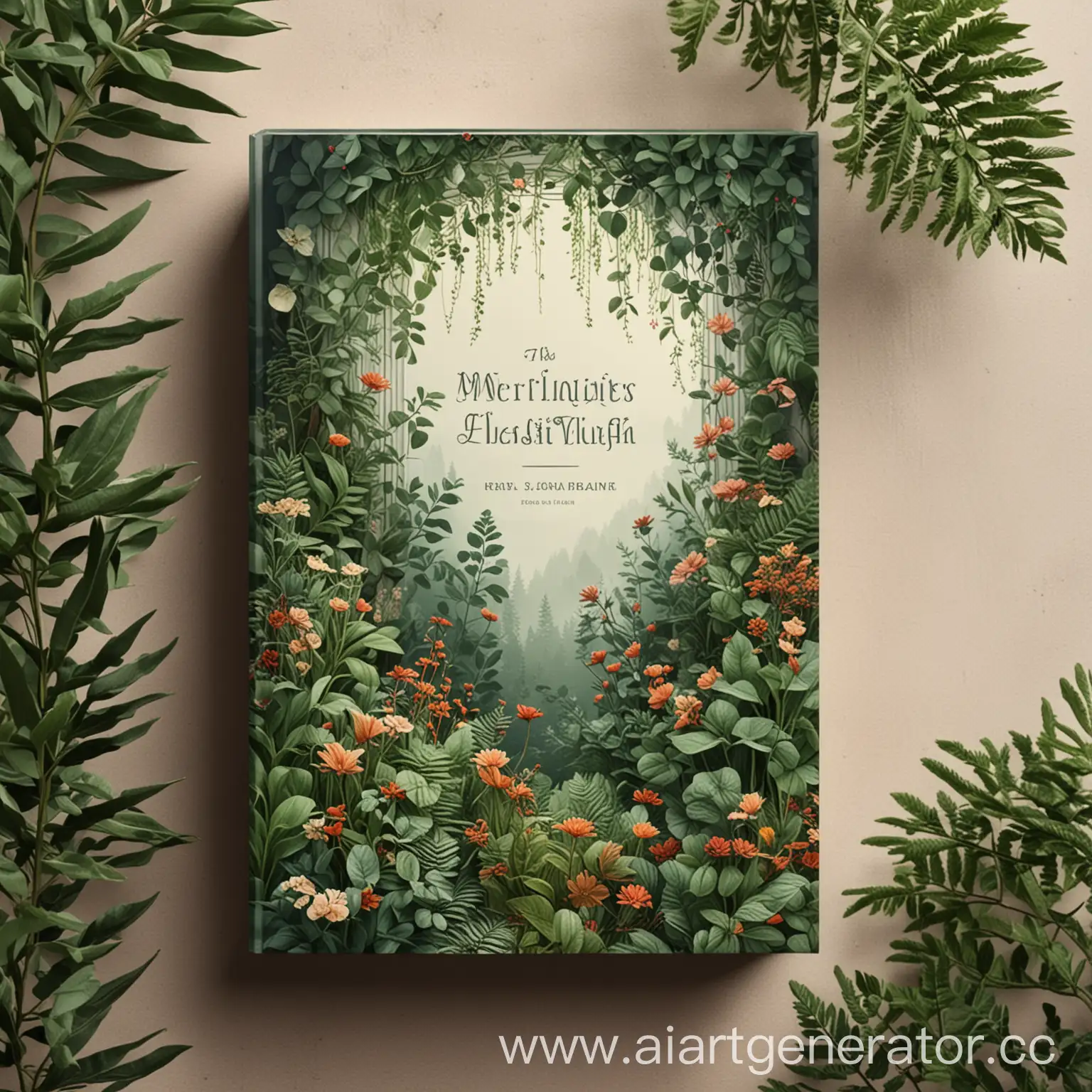 Cozy-Book-Cover-with-Atmospheric-Plants