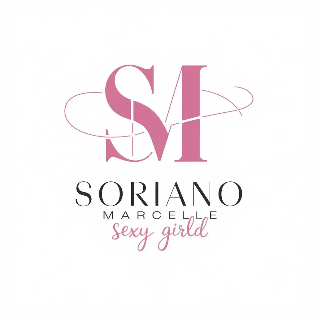 LOGO Design for Soriano Marcelle Minimalist SM with Fuschia and Pink Accents for Beauty Spa