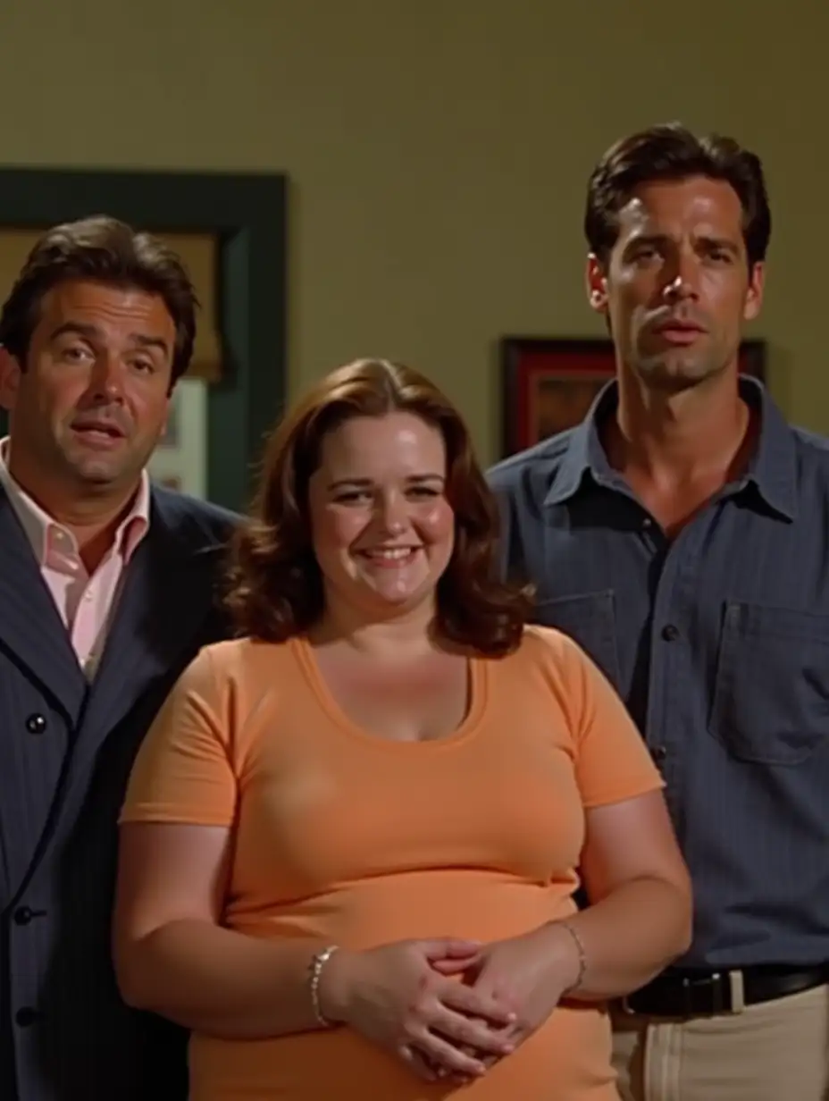 Chubby-Unsympathetic-Girl-with-Handsome-Guy-and-Regular-Man-in-Bright-Comedy-Scene