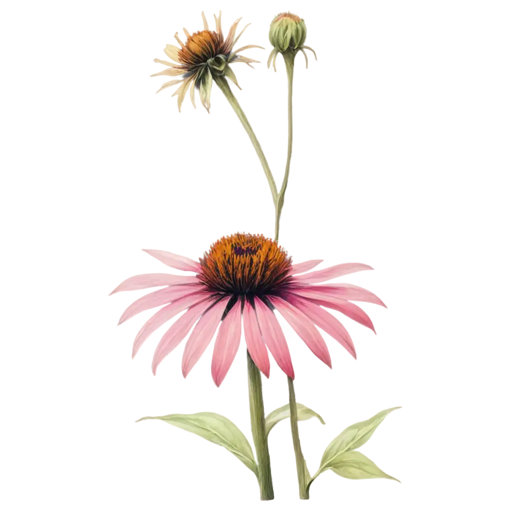 Stunning-Echinacea-Flower-Painting-in-HighQuality-PNG-Format