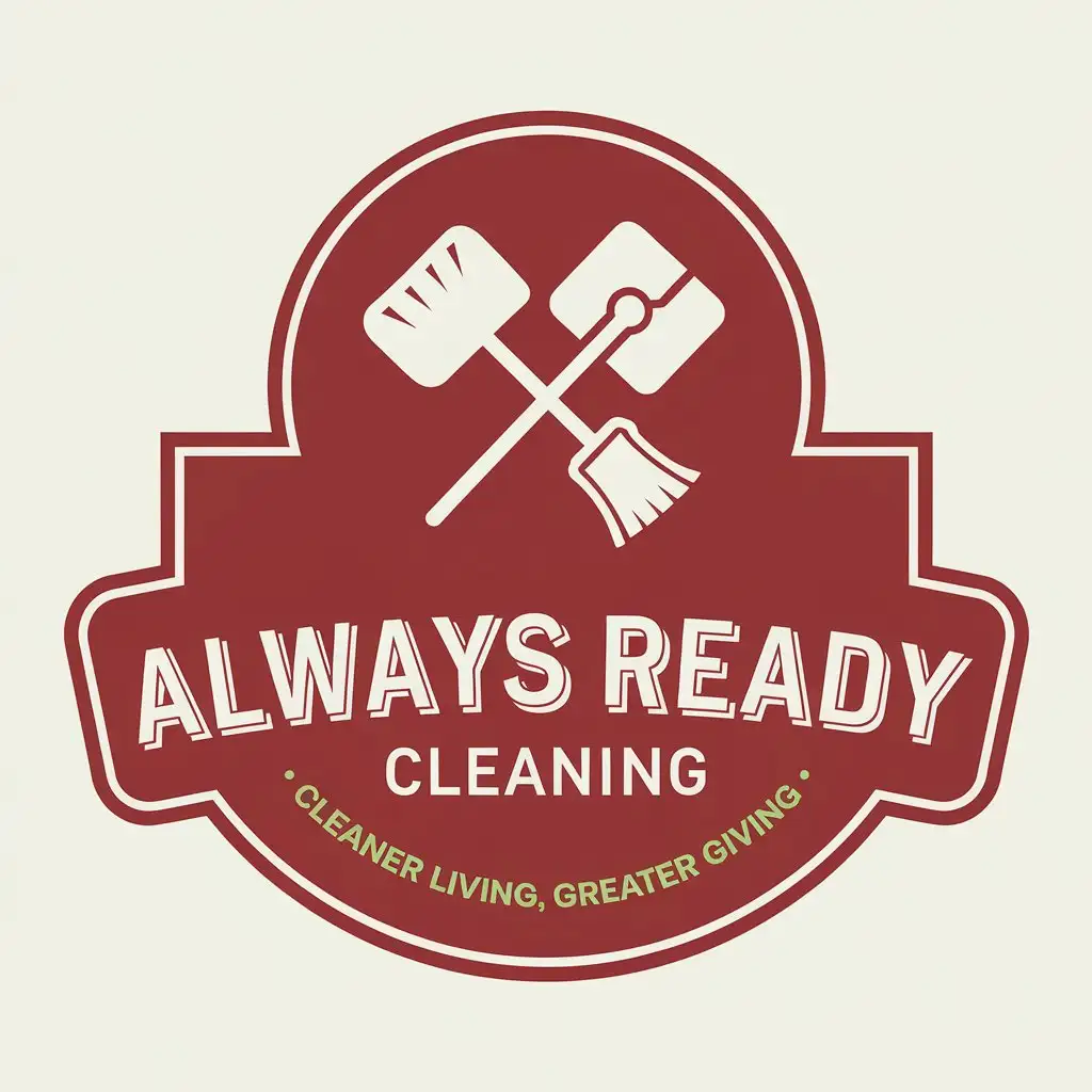 LOGO Design for Always Ready Cleaning Ivory Kelly Green with Inferno Red and Sierra Nevada Mountains Theme