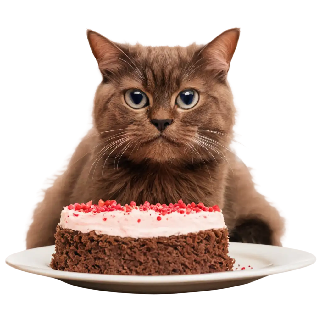 Delightful-Cat-Eating-Cake-HighQuality-PNG-for-Clear-Visuals