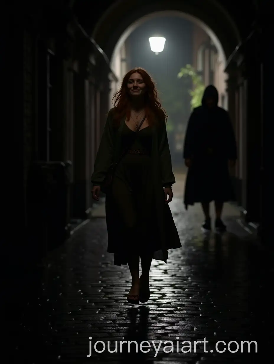 Young-Woman-Walking-Through-Rainy-Tunnel-inAI-Art-Prompt-Expansion-Old-Dutch-Town-at-Night