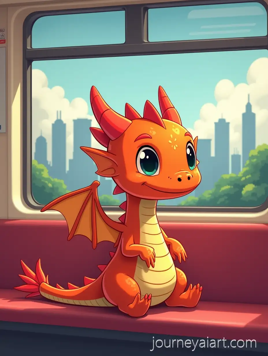 Chibi-Dragon-CartoonAI-Art-Prompt-Expansion-Sitting-on-a-Train-with-Ho-Chi-Minh-City-Skyline-in-the-Background