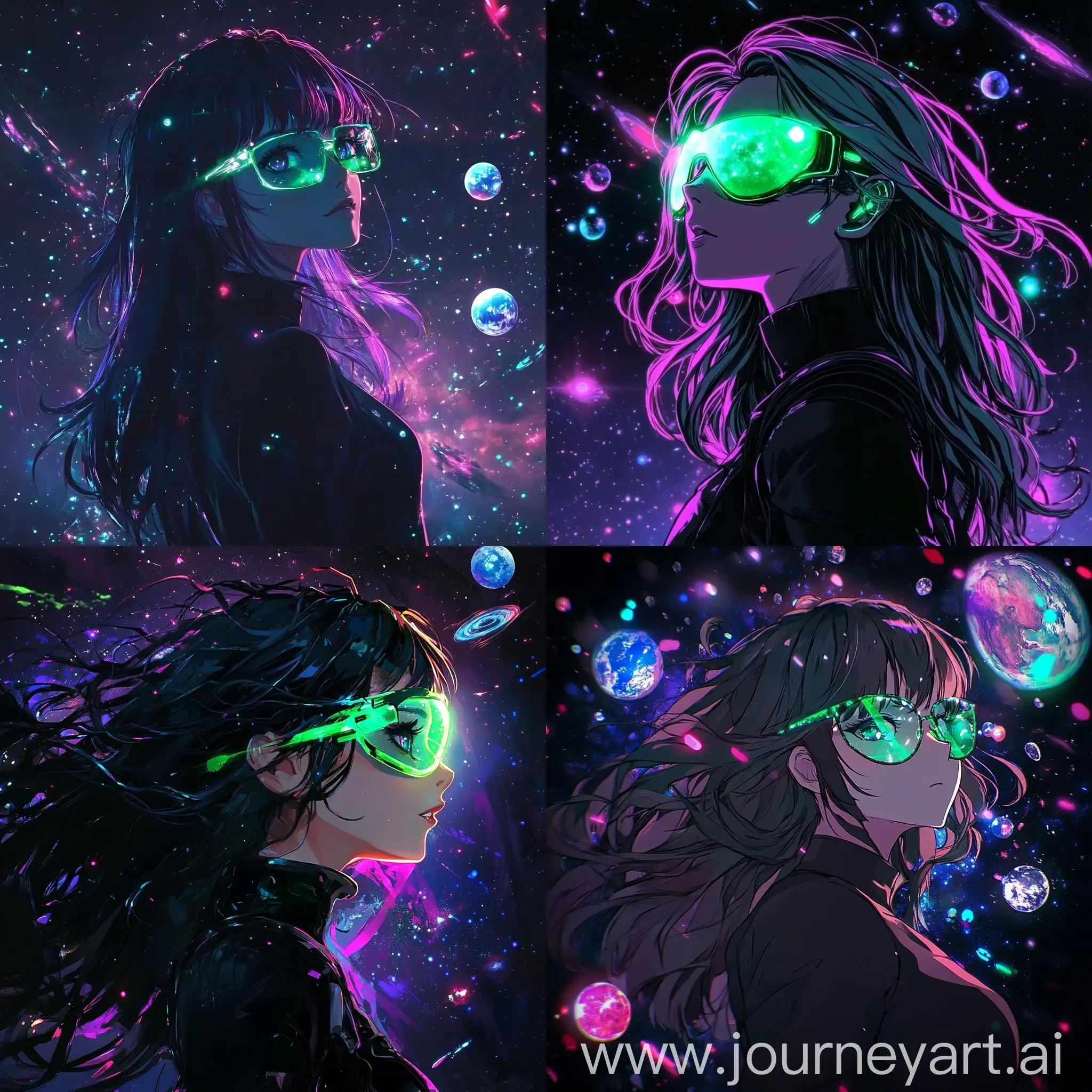 Anime-Girl-with-Glowing-Green-Glasses-in-Cosmic-Space