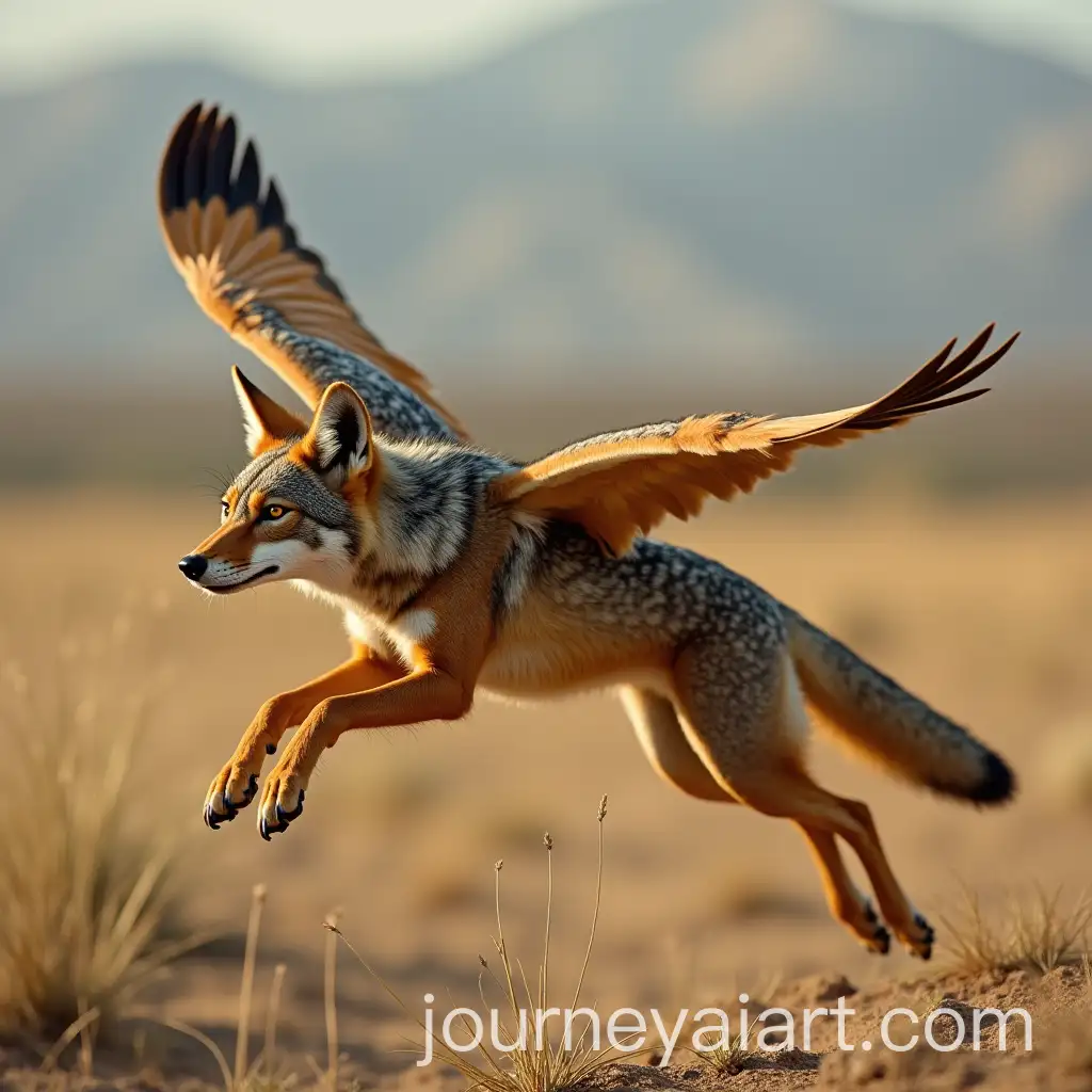 Flying-Coyote-in-MidAir-Leap