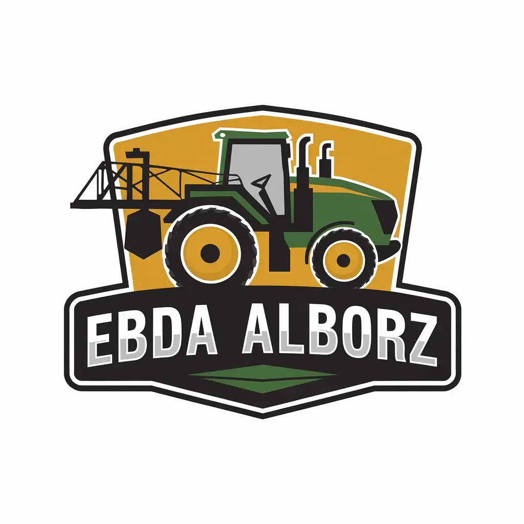 LOGO Design for EBDA ALBORZ Tractor Agricultural Sprayer with Moderate Design and Clear Background