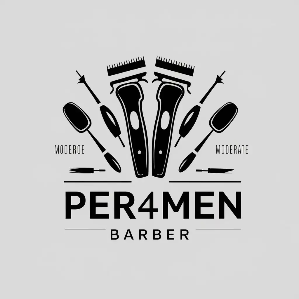 LOGO-Design-For-NB-Per4Men-Barber-Tools-Theme-on-Clear-Background