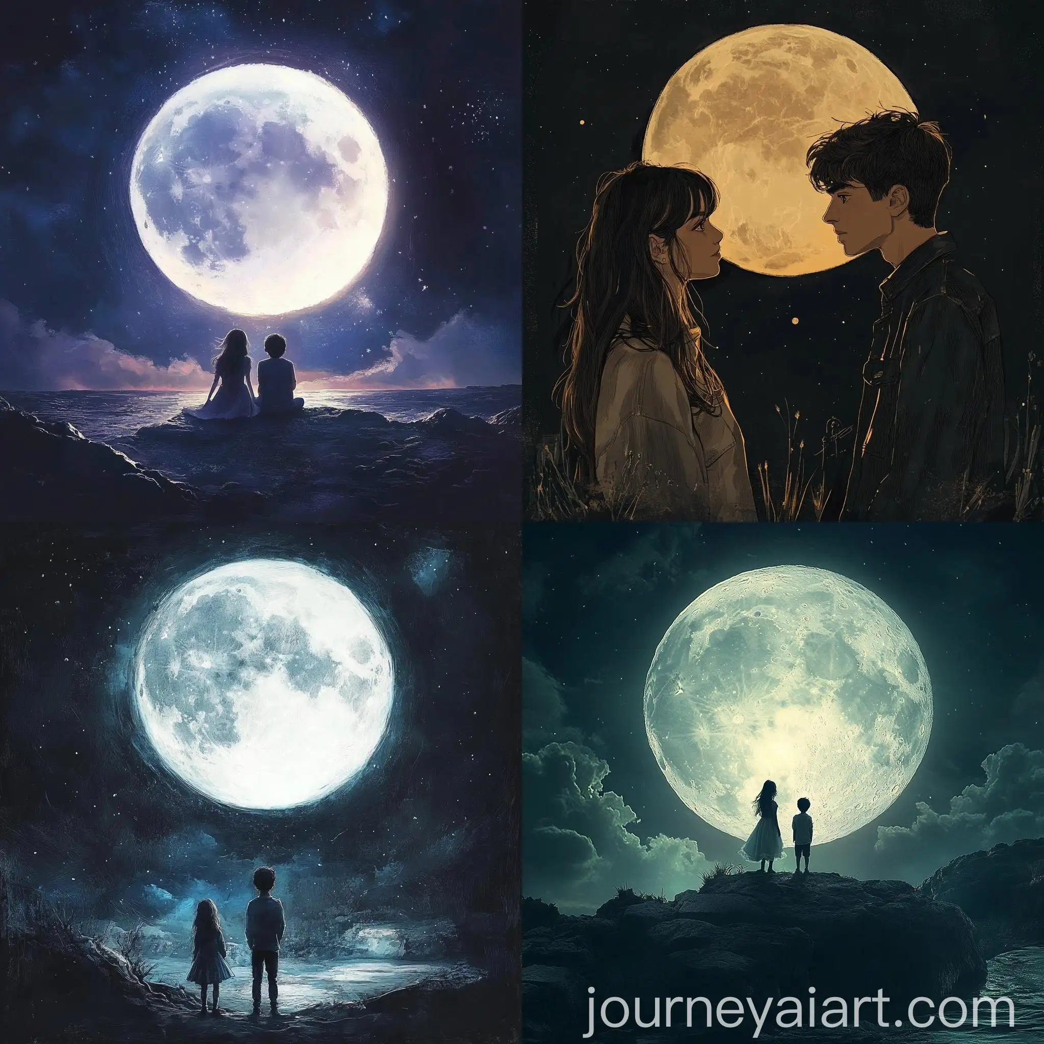 Romantic-Couple-Silhouette-Looking-at-Moon
