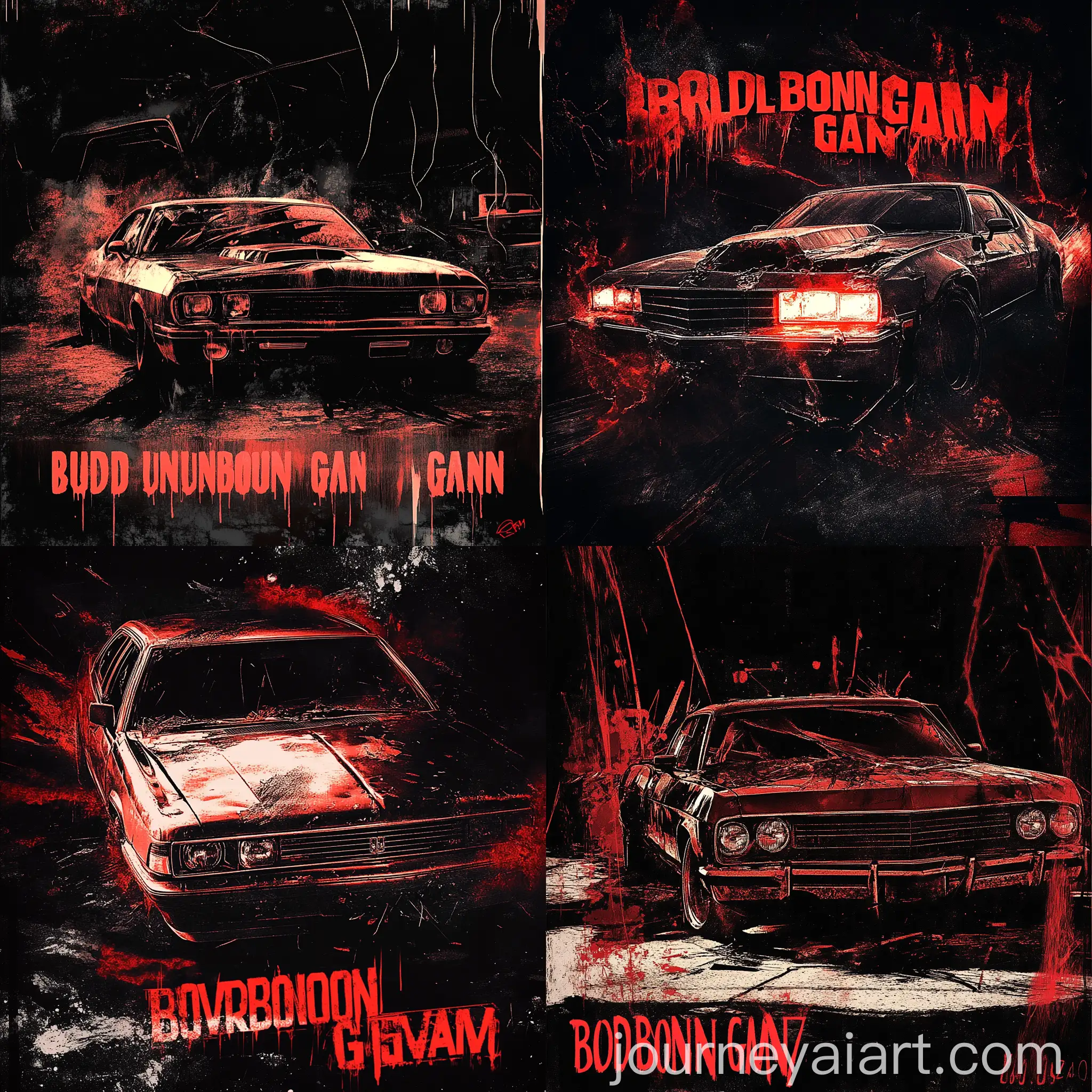 Distressed-Car-Poster-with-Bold-Red-Text-on-Dark-Background