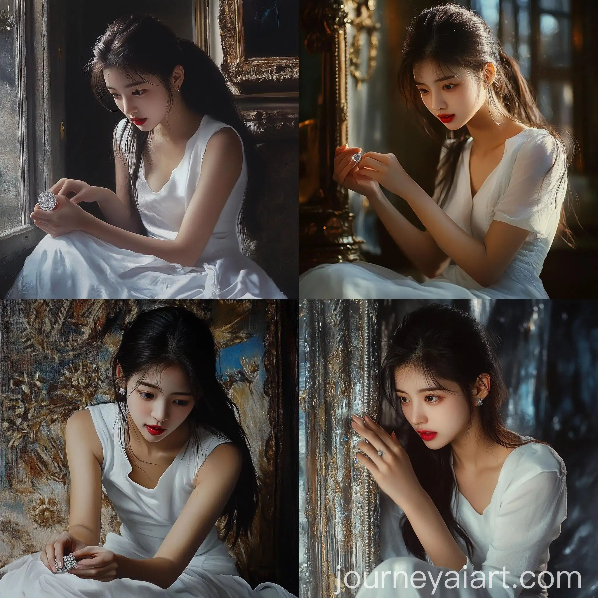 DiamondDressed-Girl-Examining-Her-Shimmering-Attire