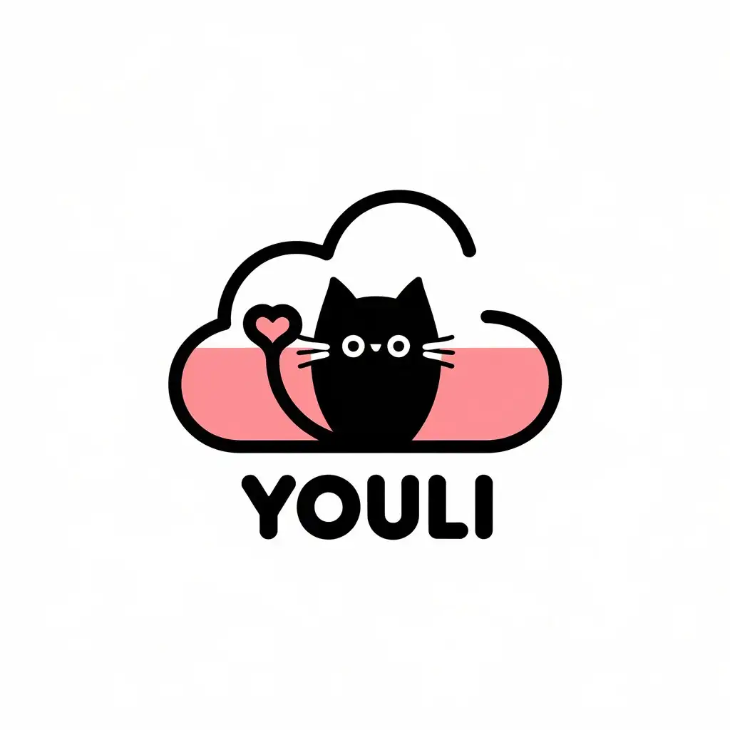 LOGO-Design-for-Youli-Cat-Symbol-with-Elegant-Typography-on-a-Clear-Background