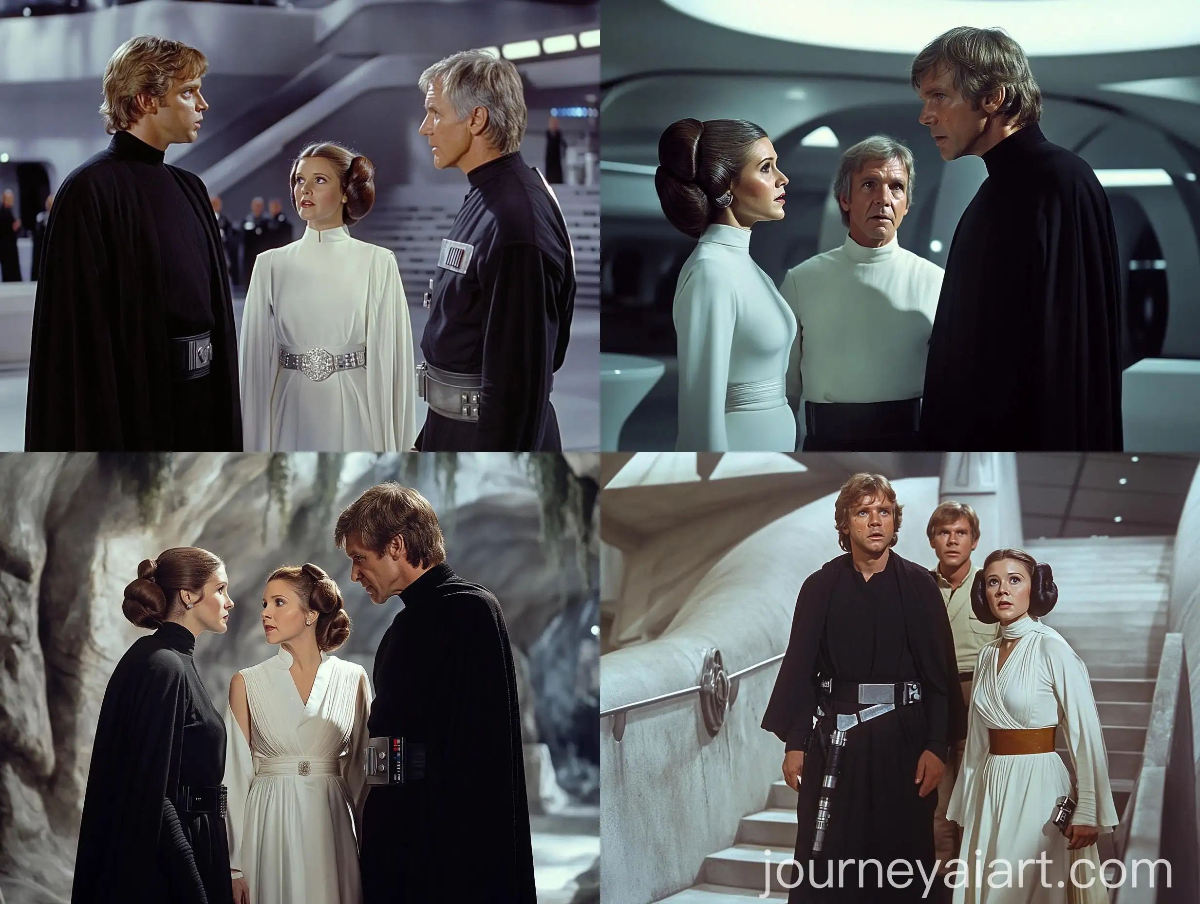 Young-Luke-Skywalker-Leia-Organa-and-Han-Solo-Reunited-at-New-Republic-Base