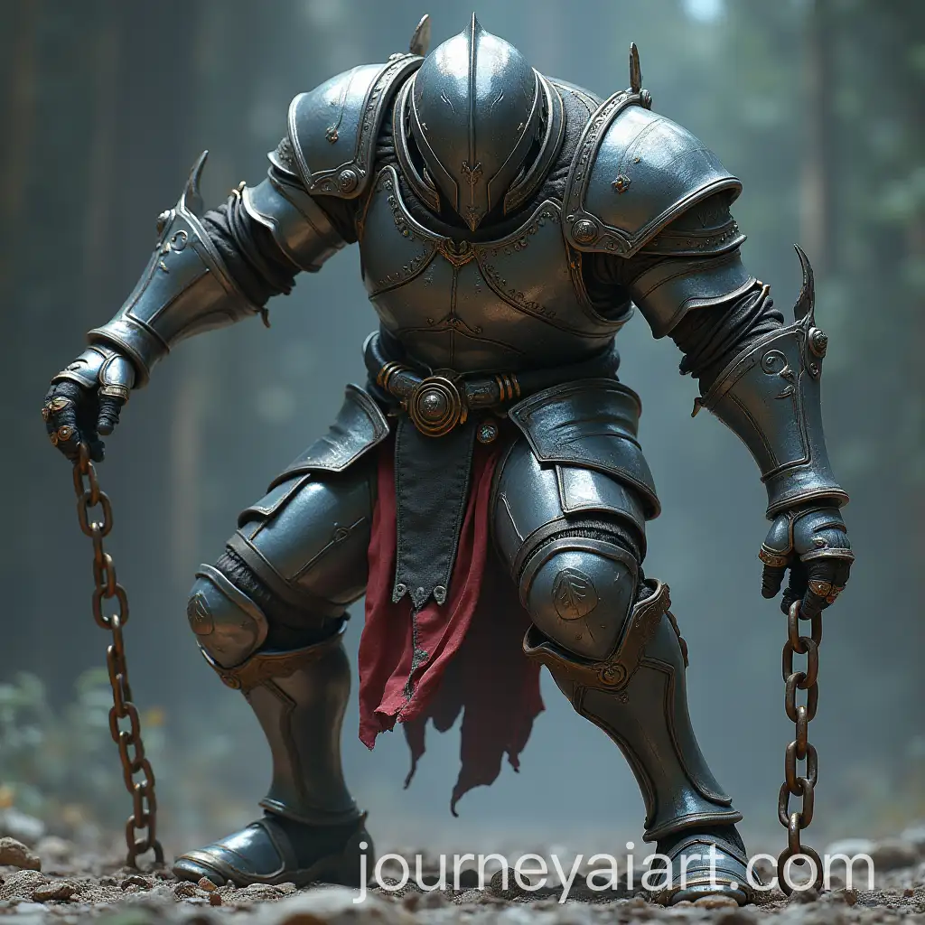 3D-Image-of-Andromeda-Chun-Knight-in-Broken-Armor-Wrapped-in-Chains