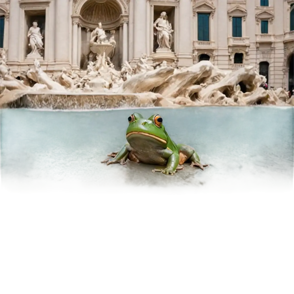 Elegant-Frog-Living-in-the-Trevi-Fountain-in-Rome-Stunning-PNG-Image