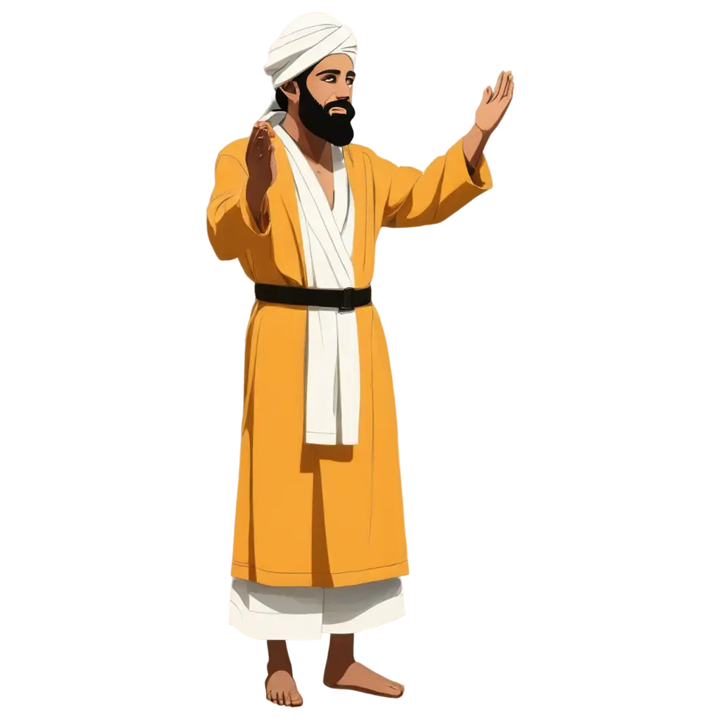 Middle-Eastern-Bearded-Man-in-Robe-and-Turban-PNG-Image