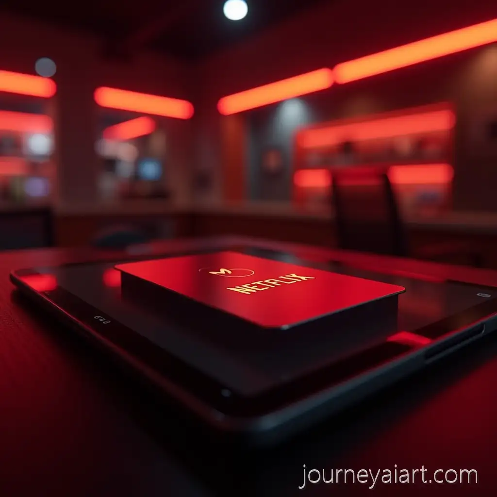 Modern-Storefront-Display-Featuring-Neon-Netflix-Gift-Card-and-PlugnPlay-Metallic-Sleeve