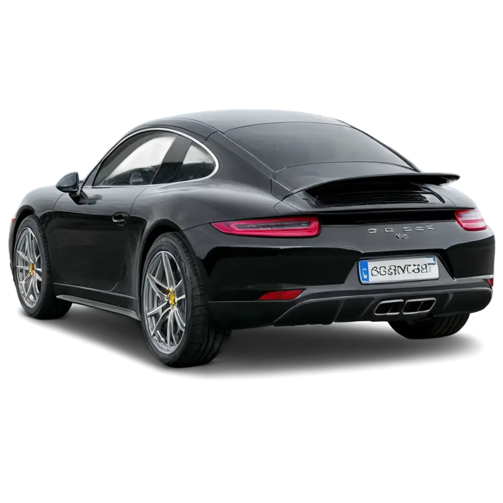 HighQuality-Black-Porsche-Rear-View-PNG-Image-Enhance-Your-Design-with-Clarity-and-Detail