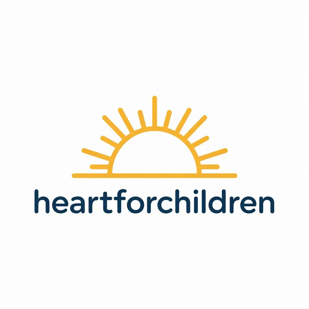 LOGO-Design-for-HeartForChildren-Sun-Symbol-with-Minimalistic-Style