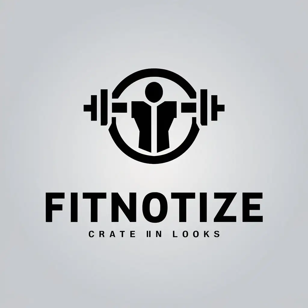 LOGO Design For Fitnotize Vector Fitness Symbol with Clear Background