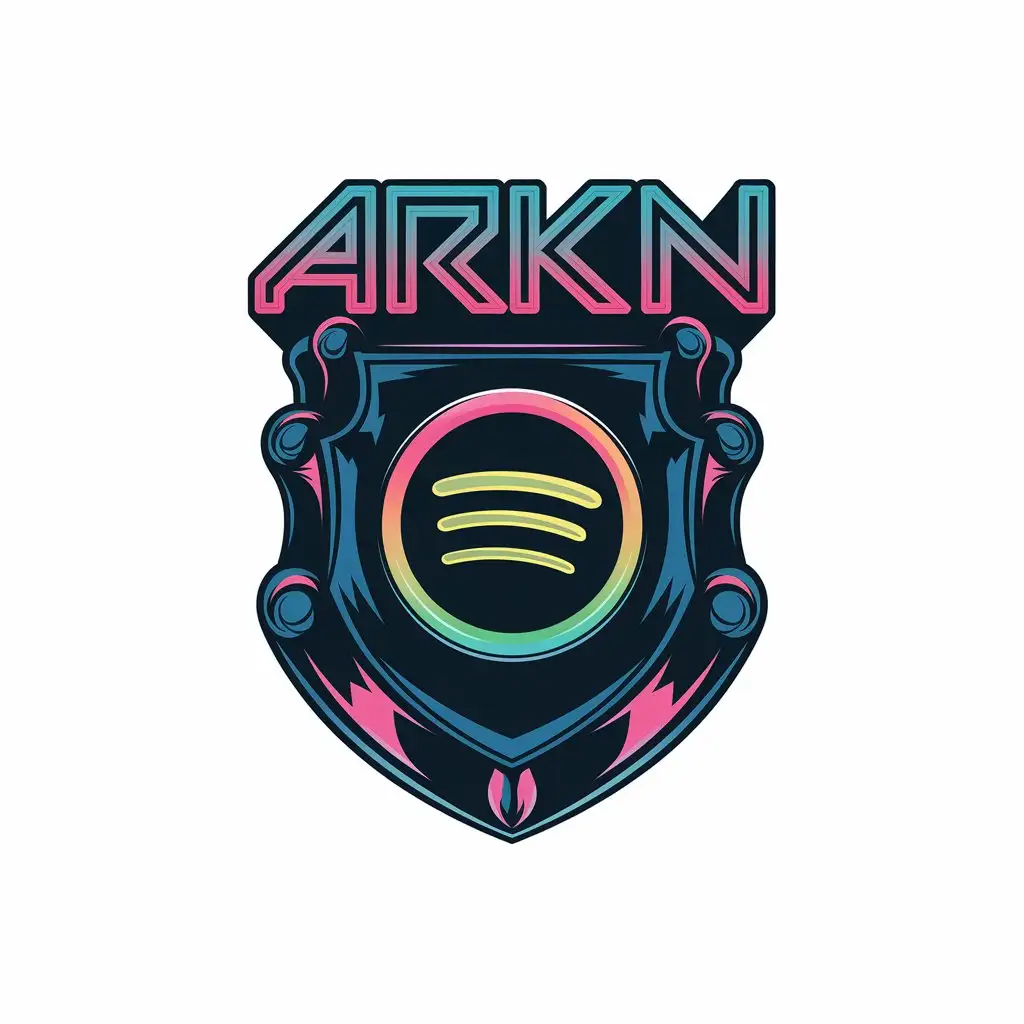 LOGO-Design-for-ARKN-Medieval-Shield-Meets-Neon-Spotify-Music-Industry-Vibe