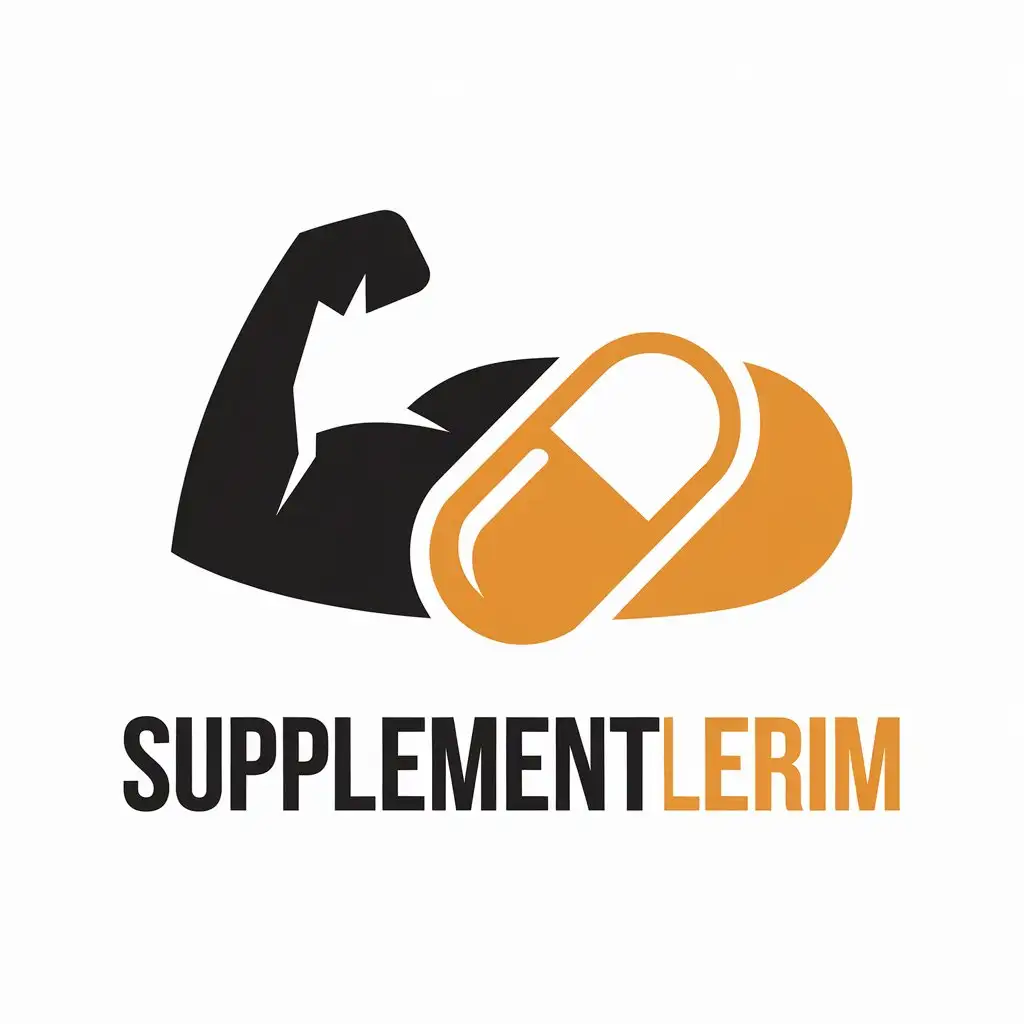 LOGO Design for Supplementlerim Power Supplement Theme with Clear Background