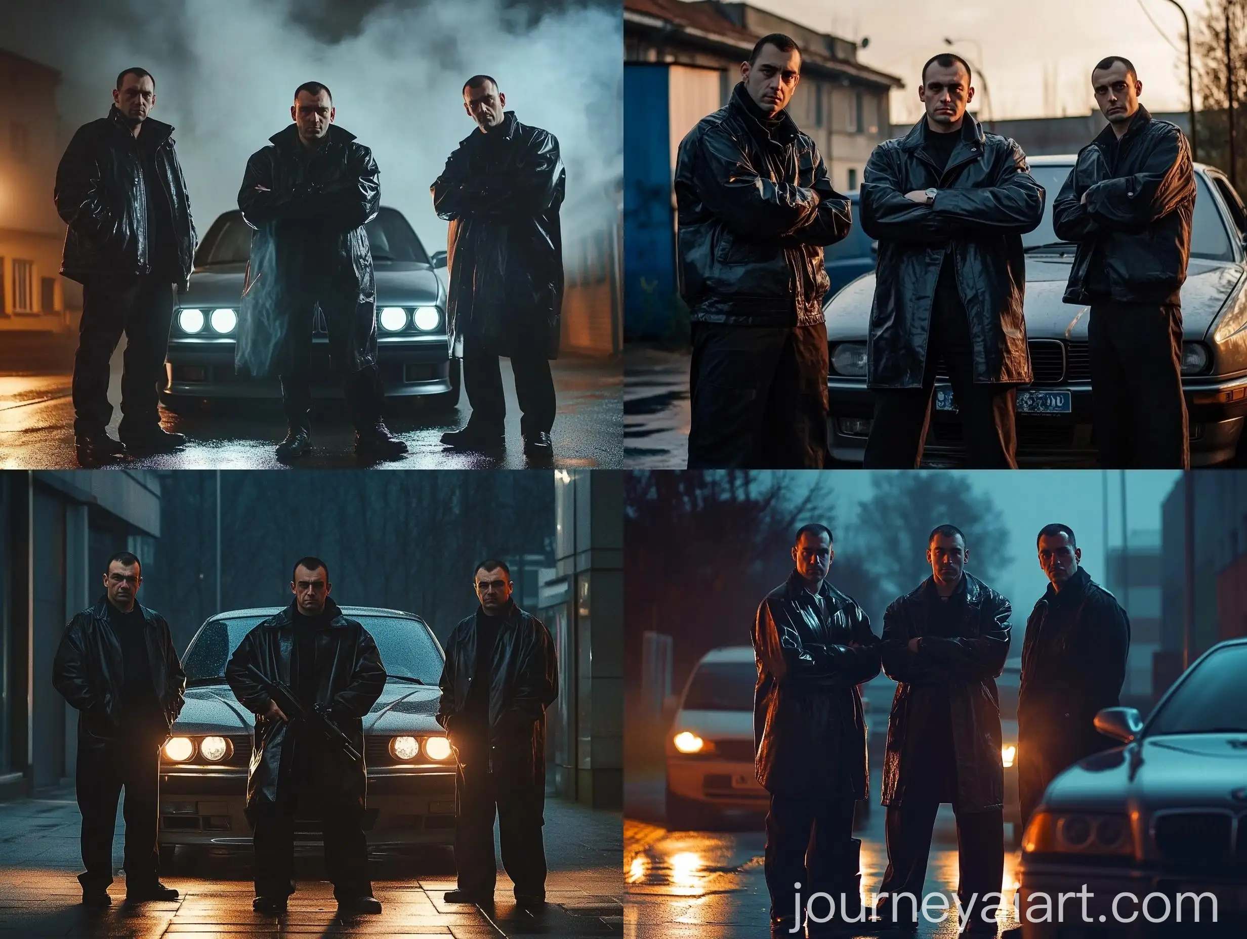 Three-Russian-Gangsters-Standing-in-Front-of-BMW-M3