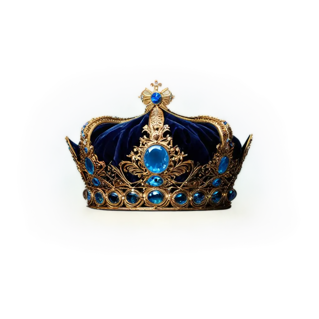 Create-PNG-Image-of-Queen-Victoria-Crown-with-Bluish-Glowing-Background