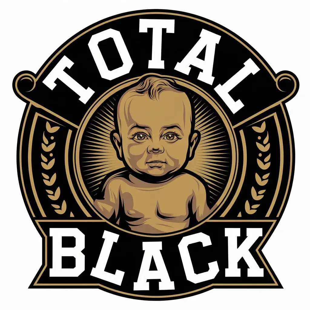 a vector logo design,with the text "ToTaL BlaCk", main symbol:baby,Moderate,clear background