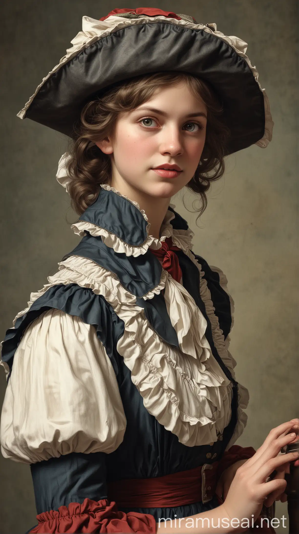 Young Mary Ludwig Early Life Portrait Hyper Realistic Illustration