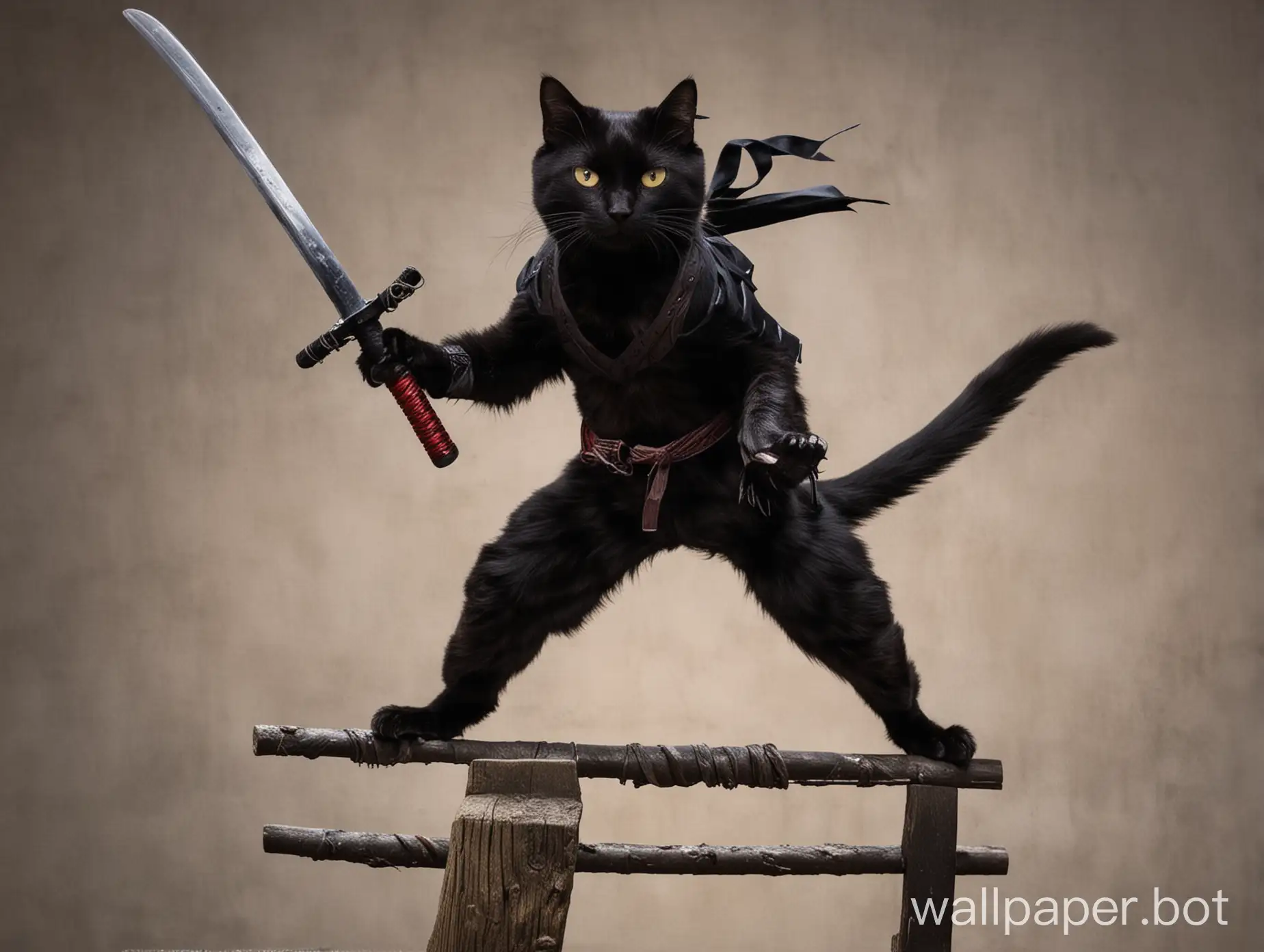 Stealthy-Black-Cat-Ninja-Warrior-in-Action