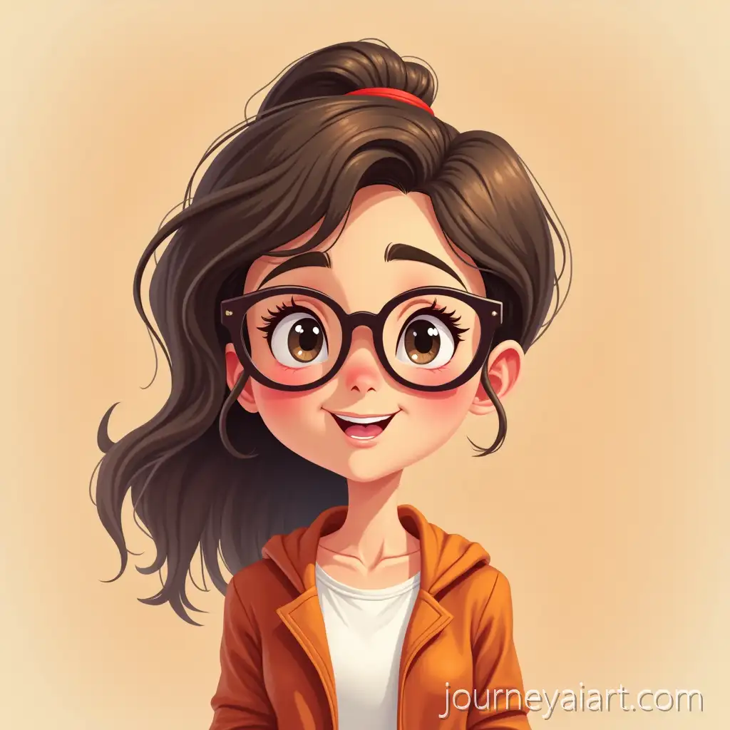 Sweet-Young-Woman-with-Glasses-as-a-Cartoon-Character